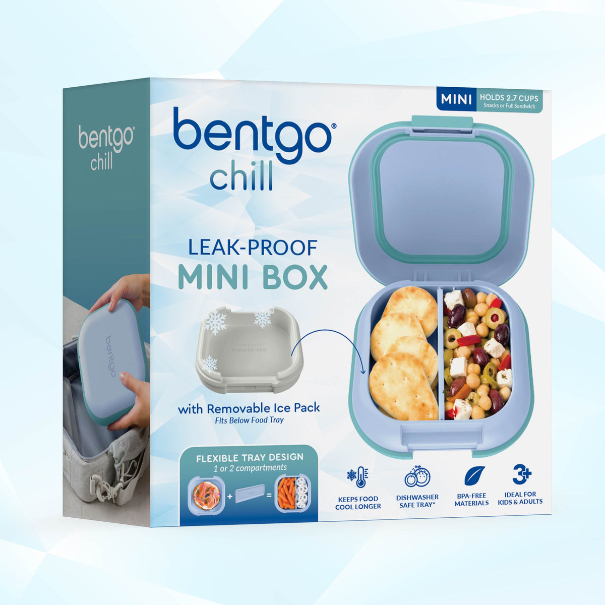 Bentgo® Chill Mini Lunch Box (2-Pack) - Tide Blues | Packaging Image