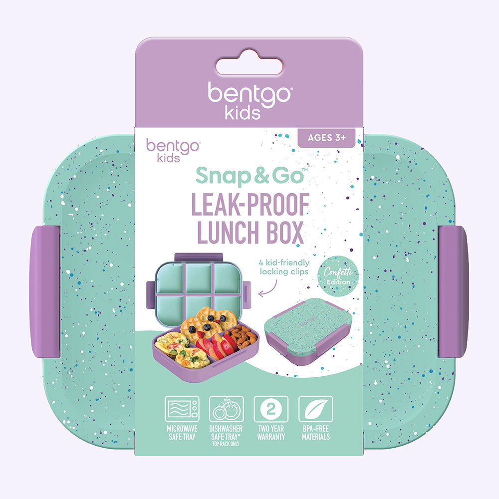 Bentgo® Kids Snap & Go Lunch Box - Vivid Orchid Speckle | Packaging