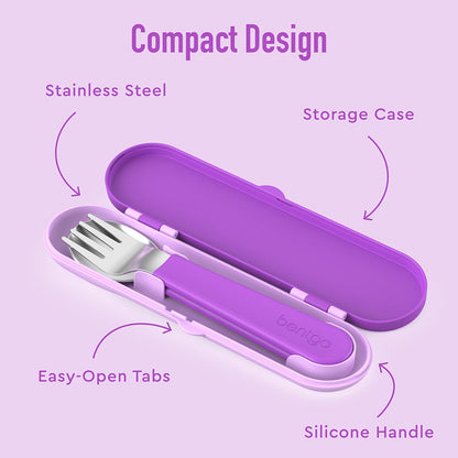Bentgo® Kids Stainless Steel Utensils Set | Purple
