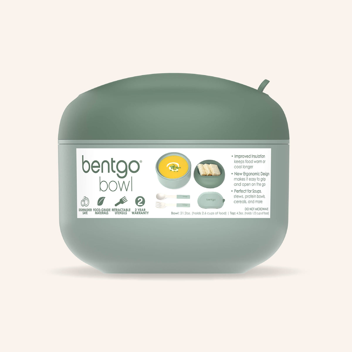 Bentgo® Bowl (2-Pack) - Khaki Green | Packaging