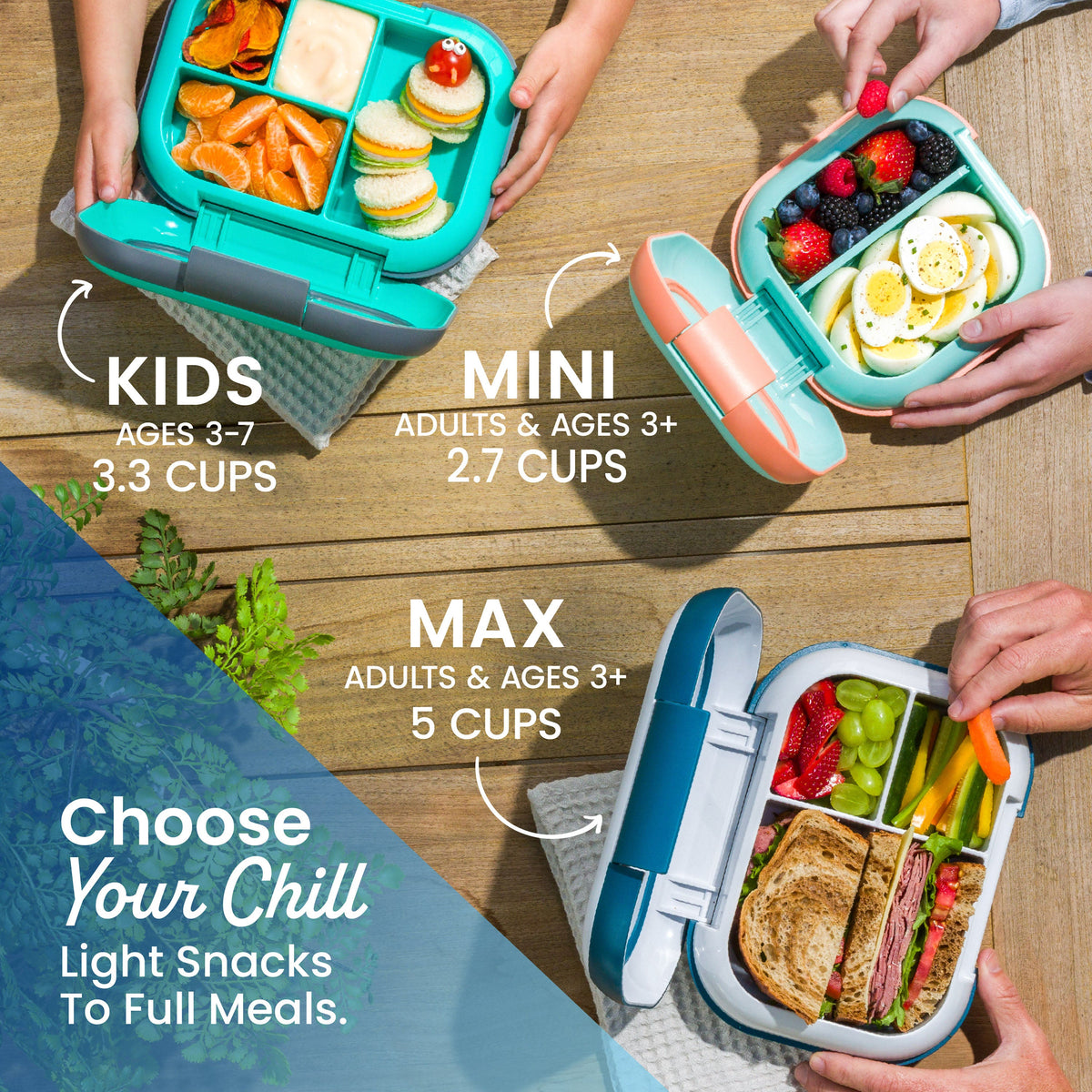 Bentgo® Chill Kids Lunch Box - Gray | Choose Your Chill Light Snacks To Full Meals - Kids (Ages 3-7, 3.3 Cups), Mini (Adults & Ages 3+, 2.7 Cups), Max (Adults & Ages 3+, 5 Cups)