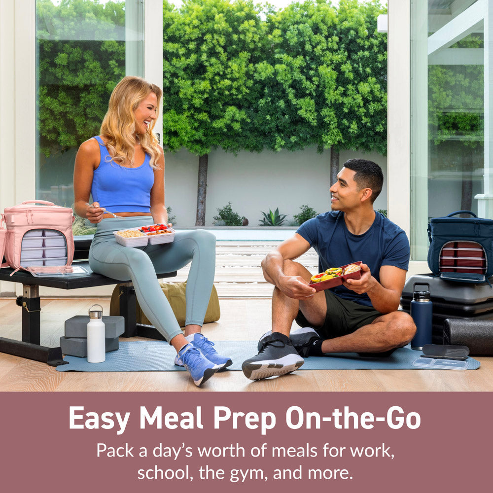 Bentgo Prep Deluxe Multimeal Bag in Blush. Pack a day's worth of meals for work, school, the gym, and more.