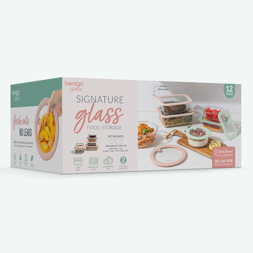 Bentgo Signature Glass Food Storage Set (12-Piece) - Desert Sage | Packaging